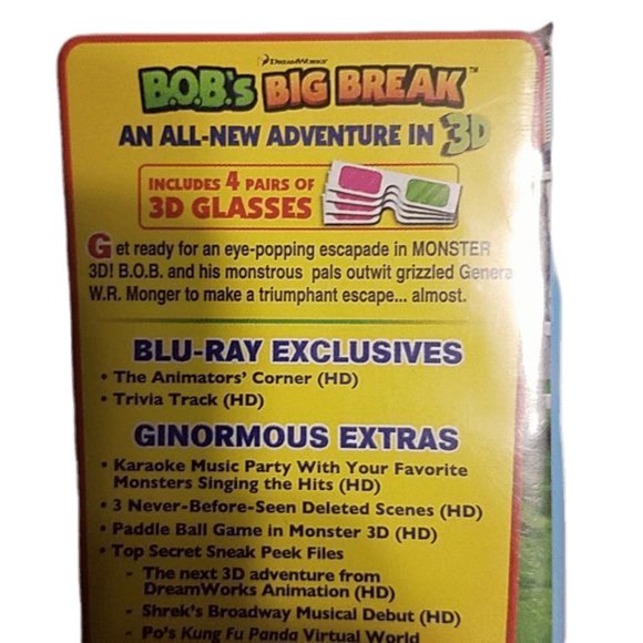 Monsters Vs Aliens Animated Blu Ray DVD 3D Movie Disc Kids Children Family - Picture 4 of 5